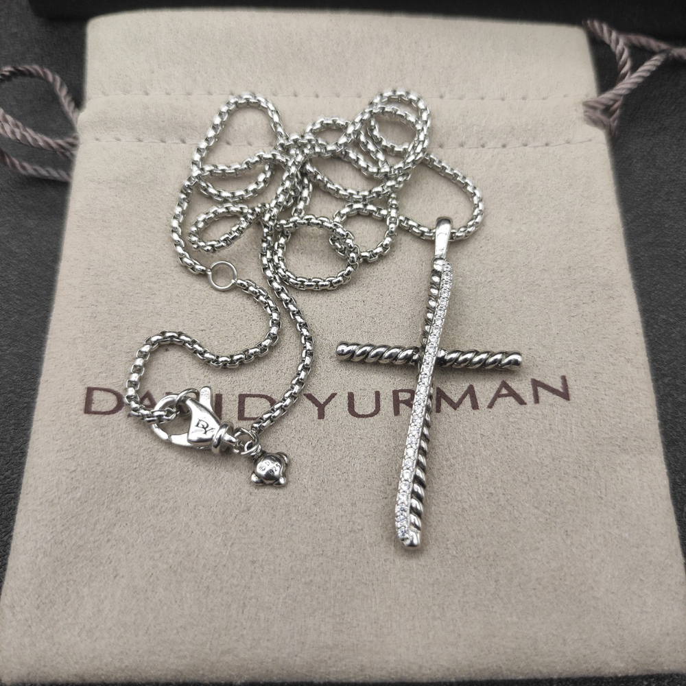 David Yurman Cross Diamond Necklace